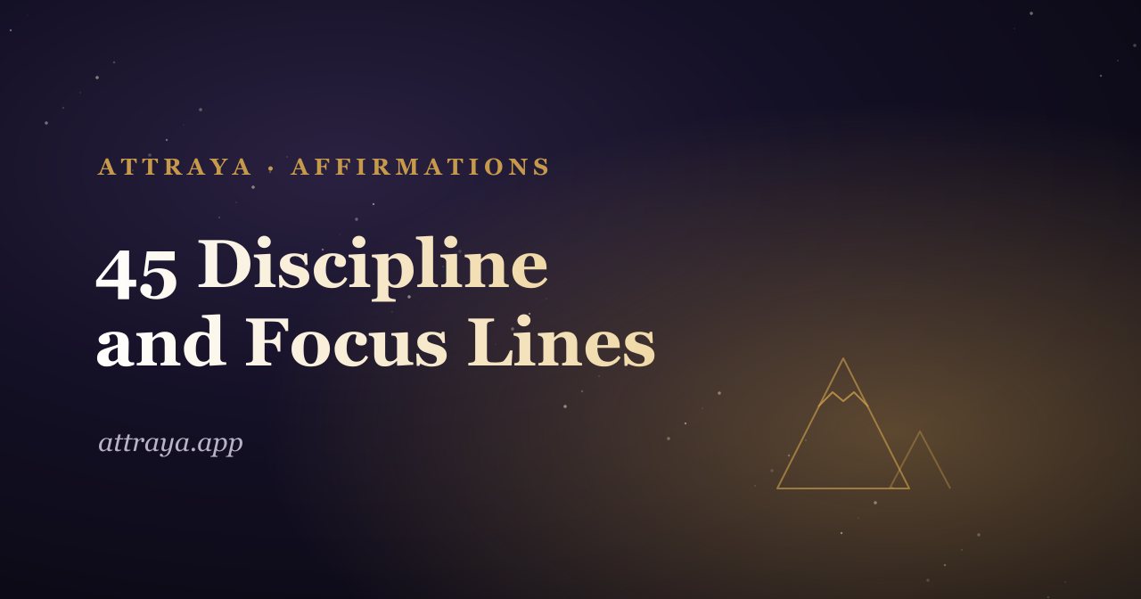 45 Affirmations for Discipline and Focus