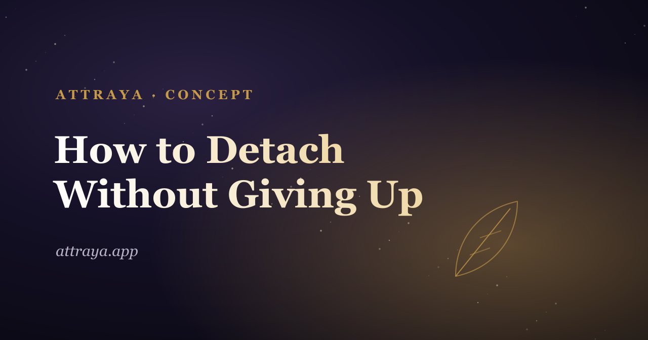 How to Detach Without Giving Up