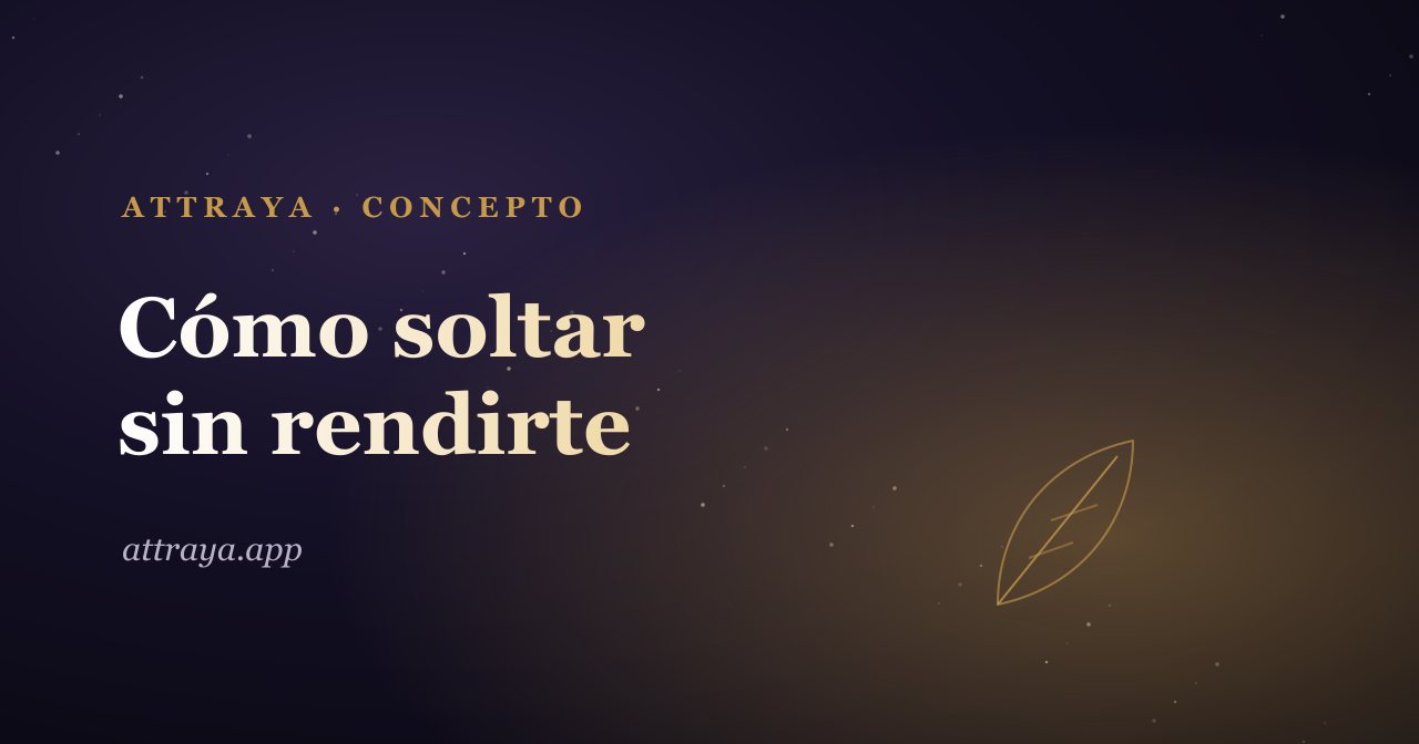 Cómo soltar sin rendirte