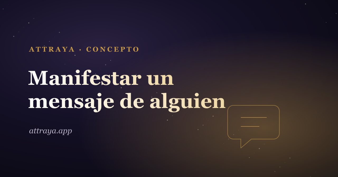 Manifestar un mensaje de alguien