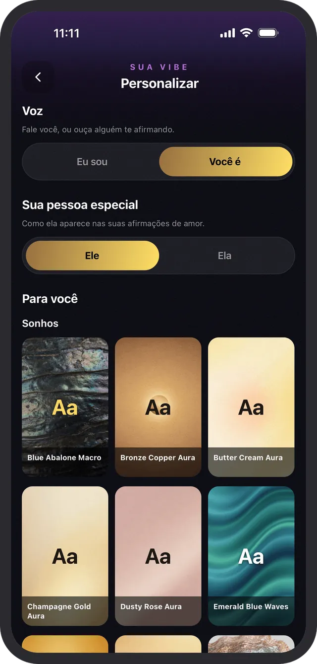 Seus temas, sua voz, suas próprias afirmações
