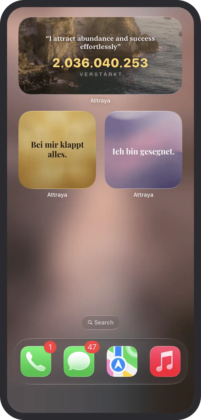 Affirmations-Widgets für deinen Start- und Sperrbildschirm