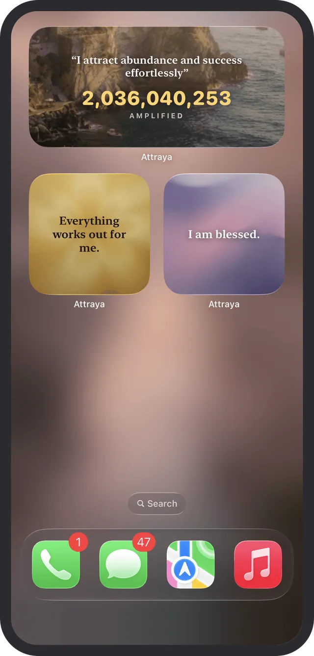 Affirmation widgets for your home and lock screen